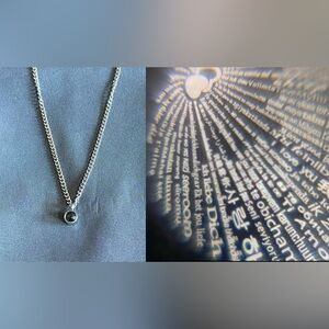 Silver “I Love You” Languages Lens Necklace